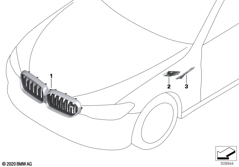 Zewnętrzne osłony / Kratka ozdobna  (51_Z177) dla BMW 5' F90 M5 LCI M5 CS Lim ECE