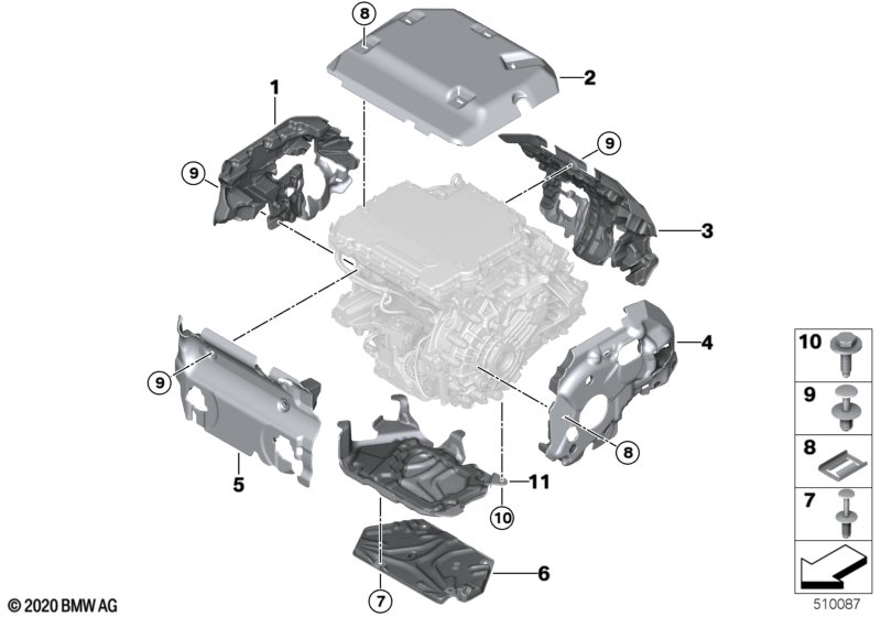 Osłona akust maszyny elektr tylnej osi  (12_3175) dla BMW 5' G60 i5 xDrive40 Lim ECE