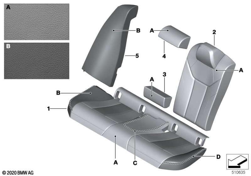 Indywidualne obicie siedzenie tył  (91_1692) dla BMW 4' G22 430iX Cou ECE