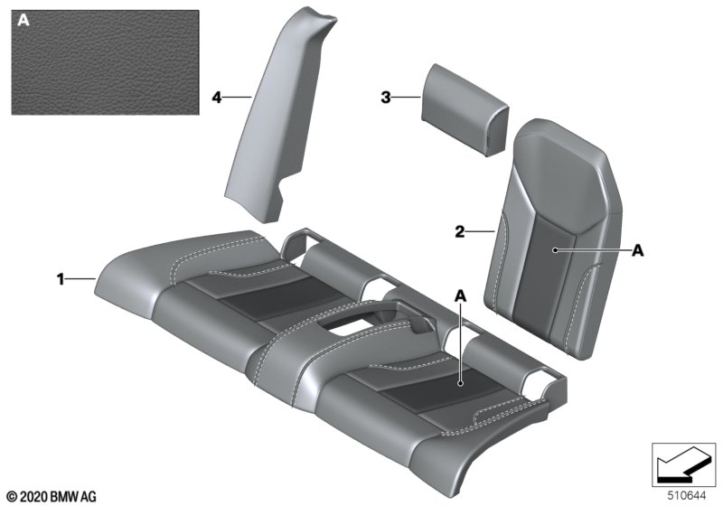 Indywidualne obicie siedzenie tył  (91_1694) dla BMW 4' G23 M440iX Cab ECE