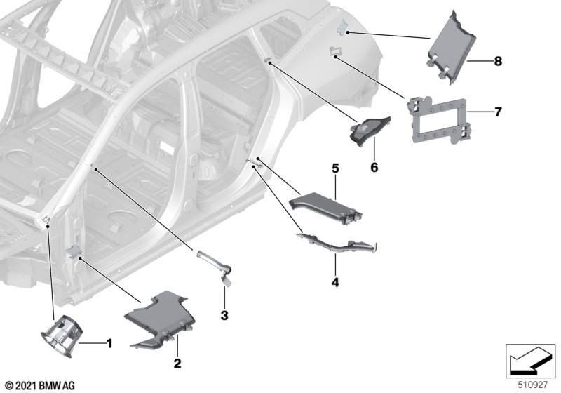 Przegrody profili zamkniętych  (41_3384) dla BMW i iX I20 iX xDrive40 SAV ECE