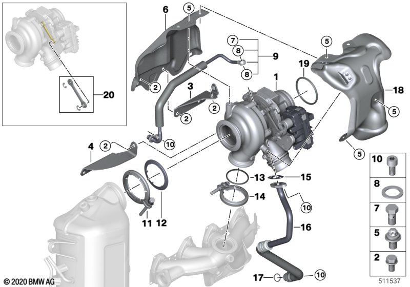 Turbosprężarka ze smarowaniem  (11_5752) dla MINI Countryman F60 LCI Cooper D ALL4 Countryman ECE