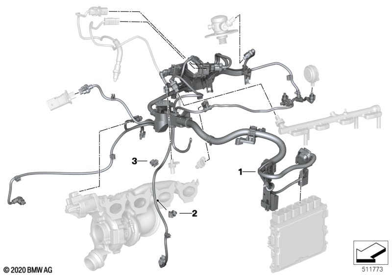 Wiązka kablowa modułu silnika 2  (12_2345) dla BMW TMC Supra LCI Supra 30i Cou ECE