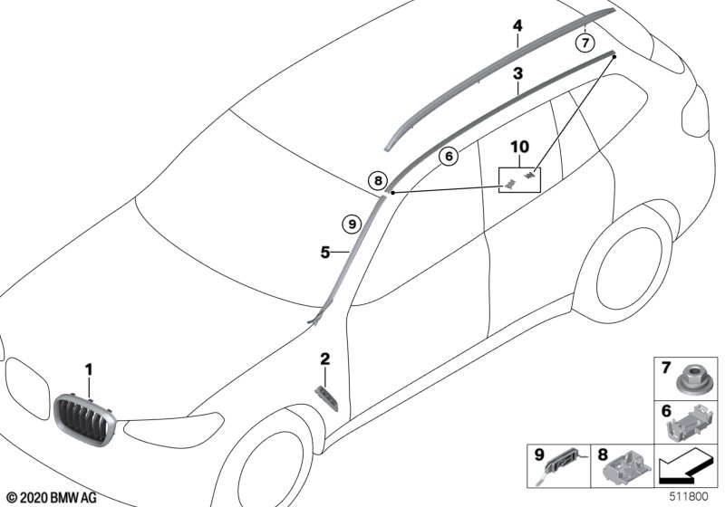 Zewnętrzne osłony / Kratka ozdobna  (51_5795) dla BMW X3 G01 X3 20i SAV ECE