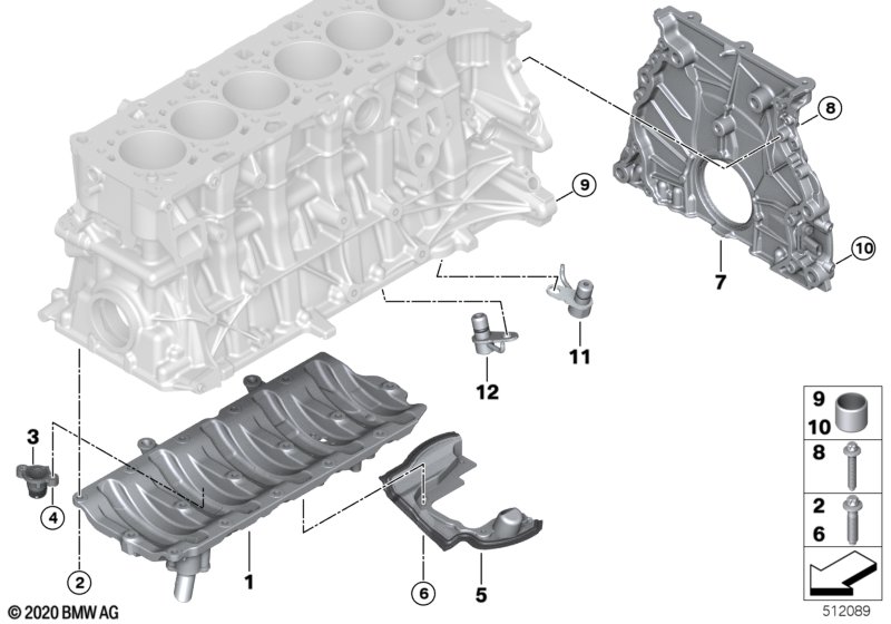 Skrzynia korbowa cylind./Elementy dod.  (11_8762) dla BMW 3' G80 M3 M3 Comp. M xDrive Lim ECE