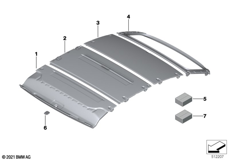 Dach składany - pałąk dachu  (54_0660) dla BMW 4' G23 M440i Cab ECE