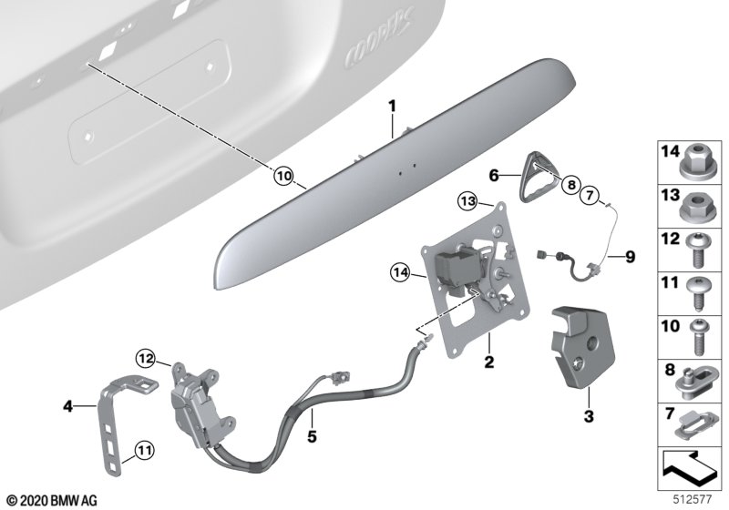 System zamykania tylnej klapy  (41_3479) dla MINI Cabrio F57 LCI JCW Cabrio ECE