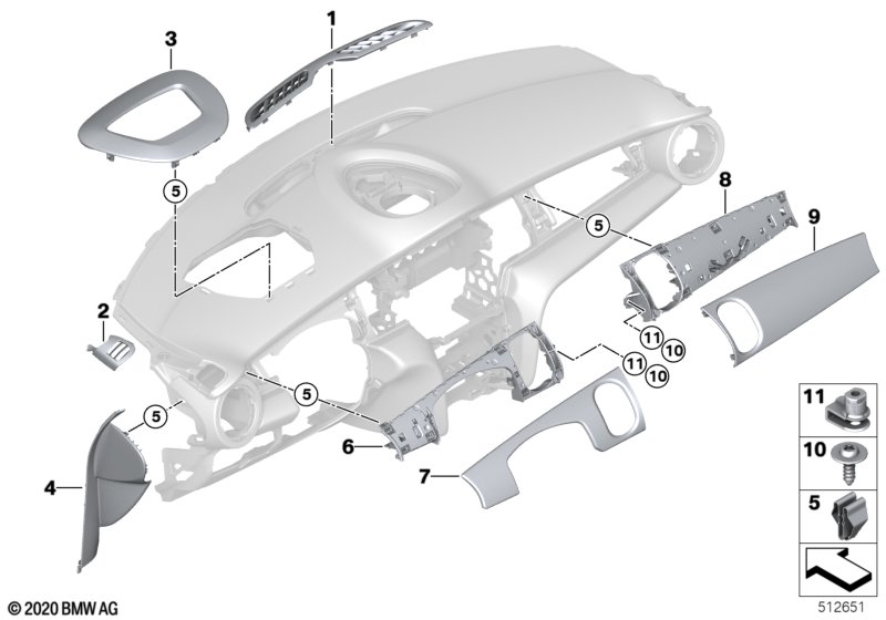 Części dom.deski rozdz.u góry - One  (51_Z448) dla MINI Cabrio F57 LCI One Cabrio ECE