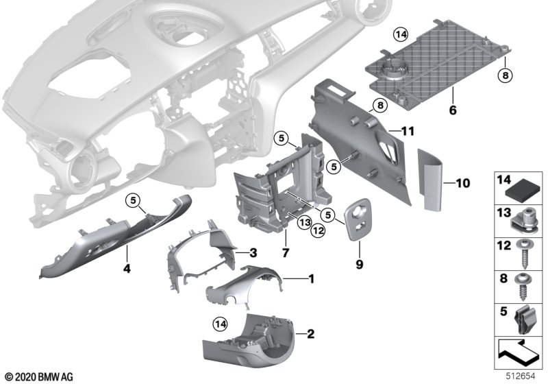Elementy dod. tablicy przyrządów na dole  (51_Z451) dla MINI Cabrio F57 LCI Cooper Cabrio ECE