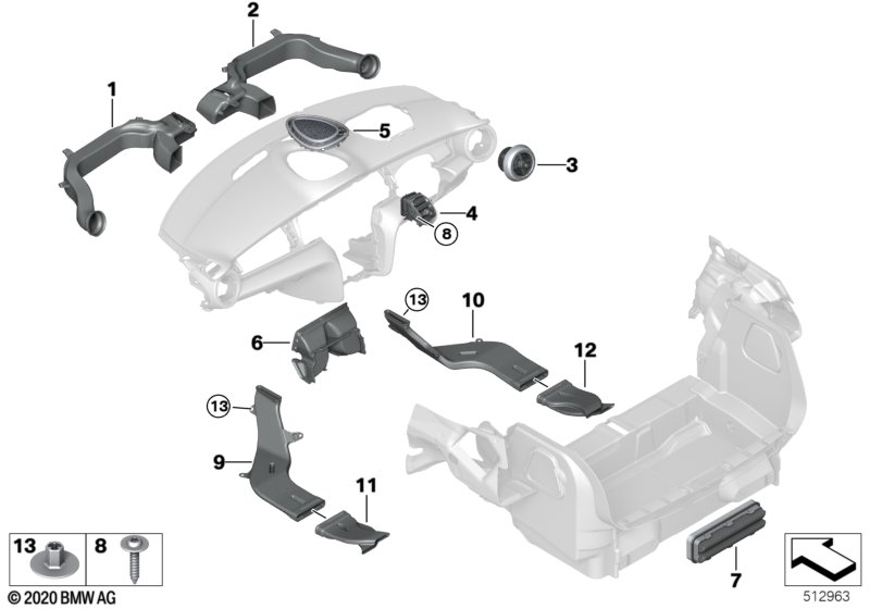 Kanał powietrza  (64_2731) dla MINI Cabrio F57 LCI Cooper S Cabrio ECE