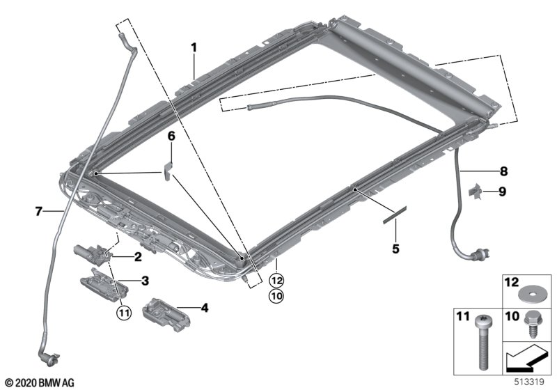 Dach panoramiczny elektryczny  (54_0578) dla BMW X6 G06 X6 40iX SAC ECE