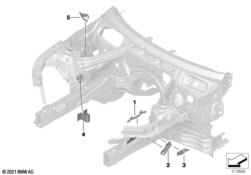 Konstrukcja przednia, uchwyt  (41_3511) dla BMW i4 G26 Gran Coupé i4 eDrive40 Gra ECE