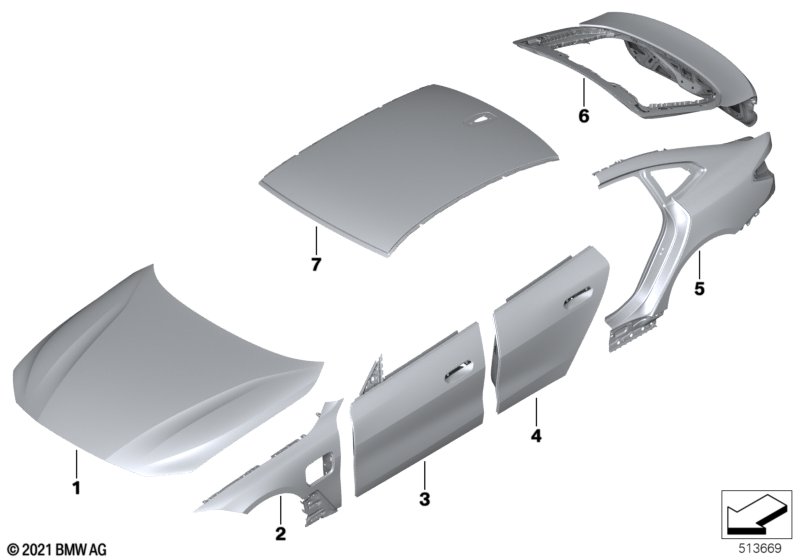 Zewn. pokrycie  (41_3513) dla BMW i4 G26 Gran Coupé i4 M50 Gra ECE