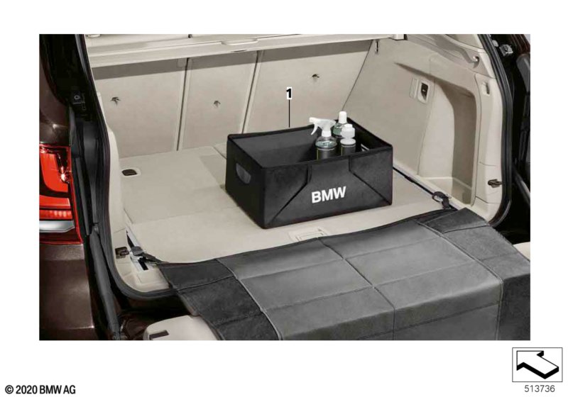 Skrzynka bagażnika, składana  (03_5501) dla BMW 5' G30 LCI M550iX Lim ECE