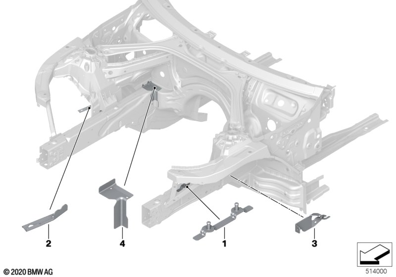 Konstrukcja przednia, uchwyt  (41_3510) dla BMW 4' G26 Gran Coupé 420d Gra ECE