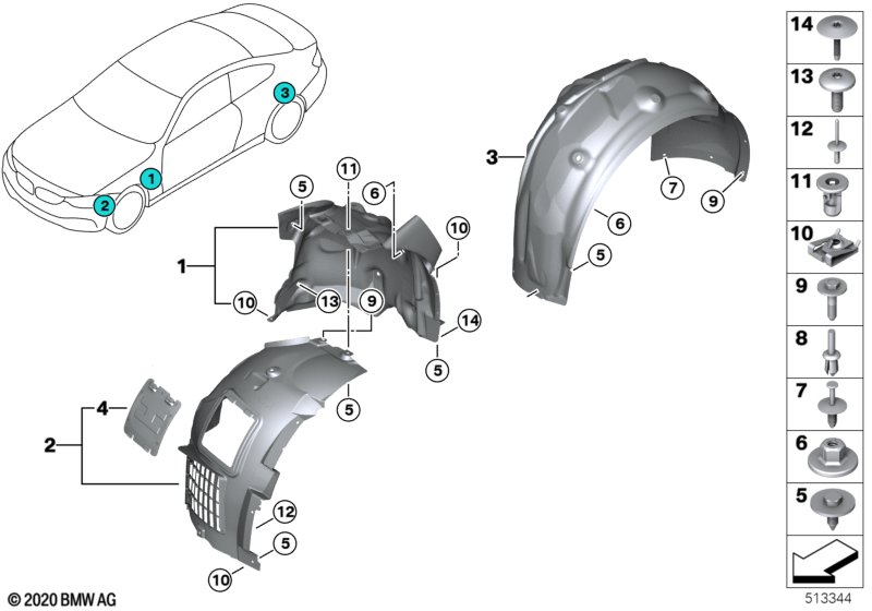 Obudowa wnęki koła  (51_2157) dla BMW 2' F87 M2 LCI M2 CS Cou ECE