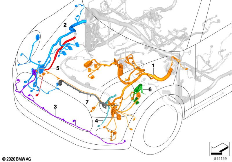 Kabel napr.głów.wiązki przew.- z przodu  (61_6558) dla MINI Cabrio F57 LCI Cooper Cabrio ECE
