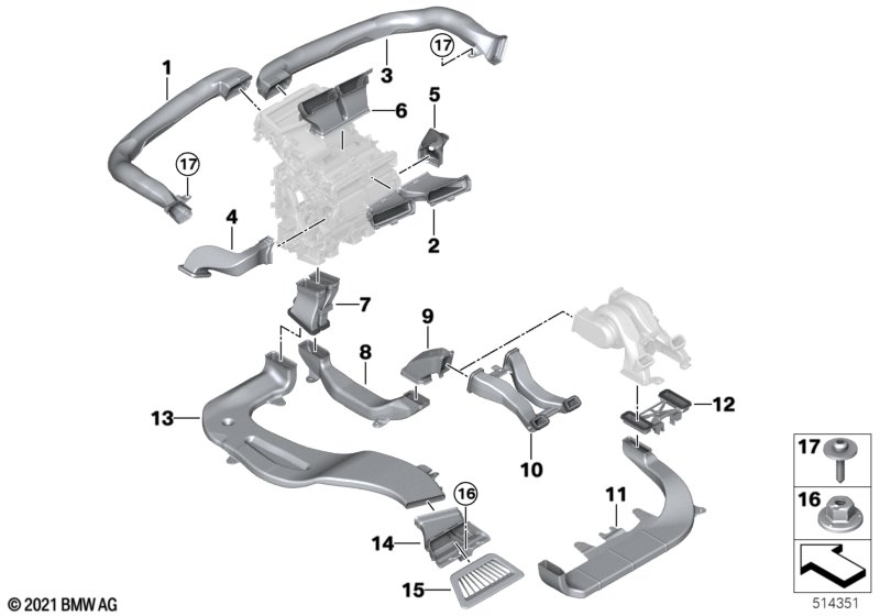 Kanał powietrza  (64_2739) dla BMW i iX I20 iX xDrive40 SAV ECE