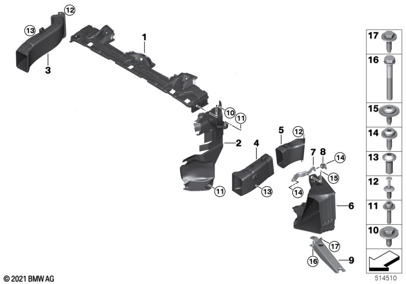 Prowadnice powietrza  (51_Z563) dla MINI Cabrio F57 LCI JCW Cabrio ECE