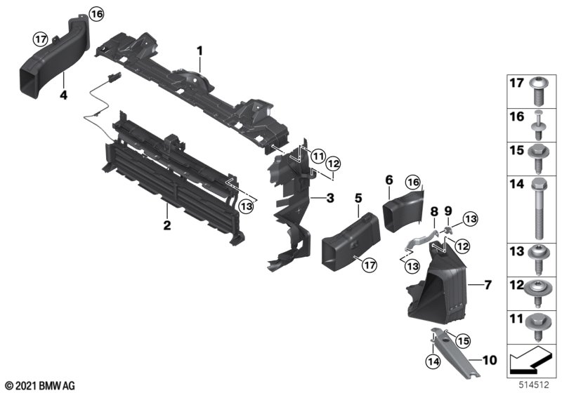 Prowadnice powietrza  (51_Z560) dla MINI F56 LCI Cooper S 3-drzwiowy ECE