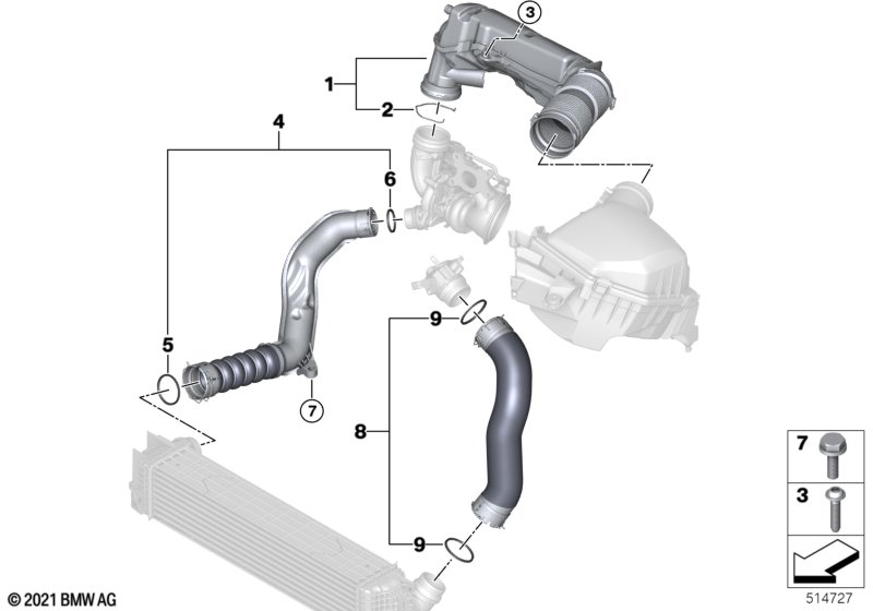 Przewód powietrza doładowania  (13_2529) dla BMW X1 U11 X1 23iX SAV ECE