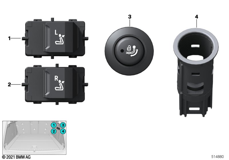 Przełącznik / gniazdo w bagażniku  (61_7192) dla BMW i iX I20 iX xDrive50 SAV ECE