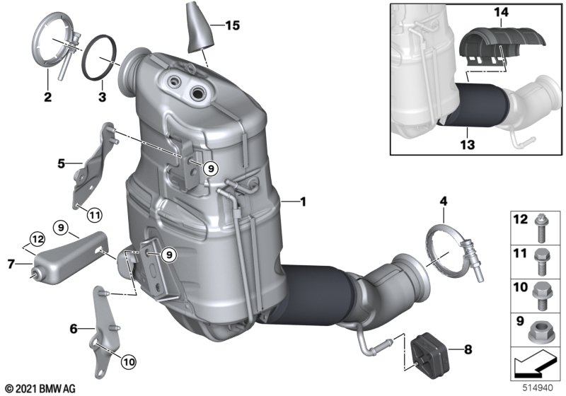 Katalizator/Przeciwpyłk. filtr paliwowy  (18_2145) dla BMW X2 U10 X2 18d SAC ECE