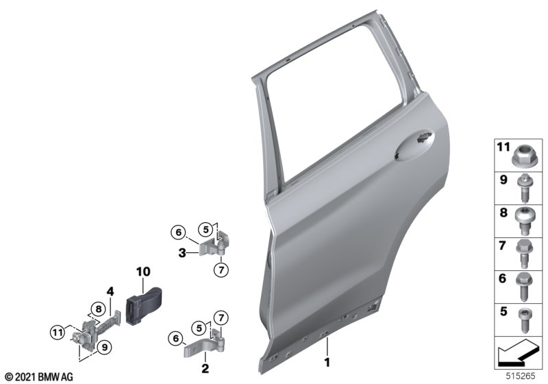 Tylne drzwi - zawias/hamulec drzwi  (41_2793) dla BMW X4 G02 LCI X4 M40dX SAC ECE