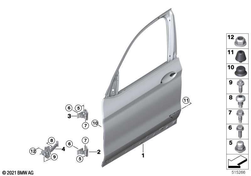 Drzwi przednie, zawias/hamulec  (41_2792) dla BMW X3 G01 LCI X3 18d SAV ECE