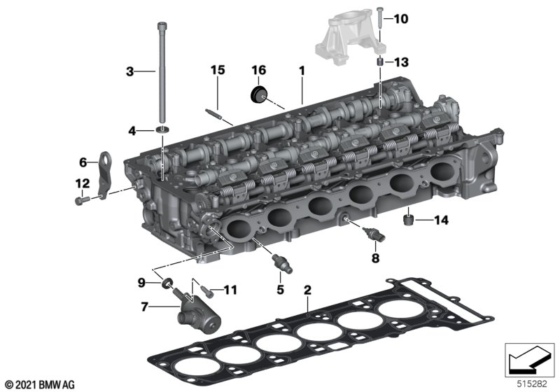 Głowica cylindrów/elementy dod.  (11_8406) dla BMW TMC Supra LCI Supra M40i Cou ECE