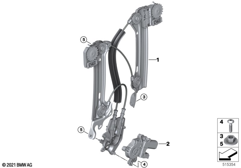 Mechanizm szyby drzwi tylnych  (51_Z683) dla BMW i iX I20 iX xDrive40 SAV ECE