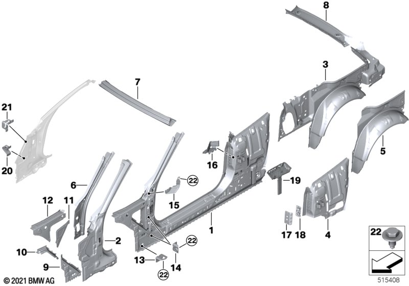 Szkielet boczny  (41_3359) dla BMW 4' G23 430iX Cab ECE