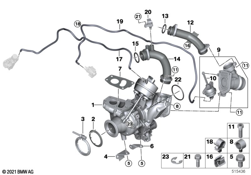 Turbosprężarka ze smarowaniem  (11_8341) dla BMW 3' G20 320dX Lim ECE