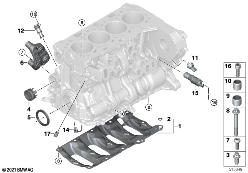 Skrzynia korbowa cylind./Elementy dod.  (11_8850) dla BMW X1 U11 X1 18d SAV ECE