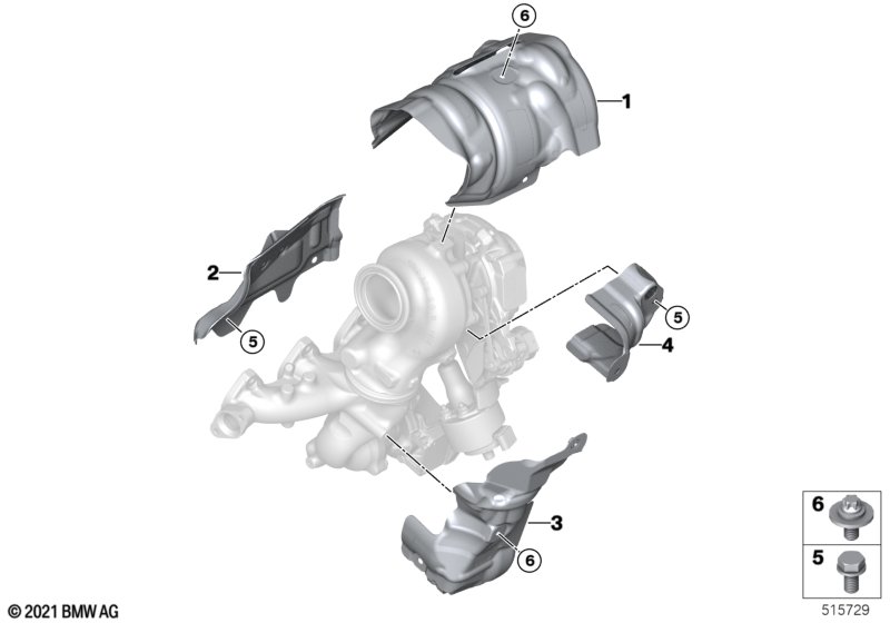 Turbosprężarka, osłona termiczna  (11_8872) dla BMW 2' U06 Active Tourer 223dX Act ECE