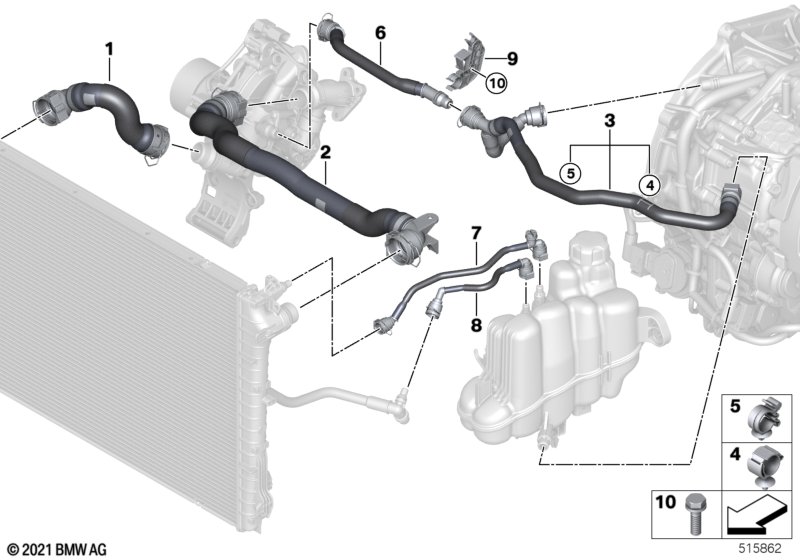 Węże płynu chłodzącego układu chłodzenia  (17_1828) dla BMW X2 U10 X2 18d SAC ECE