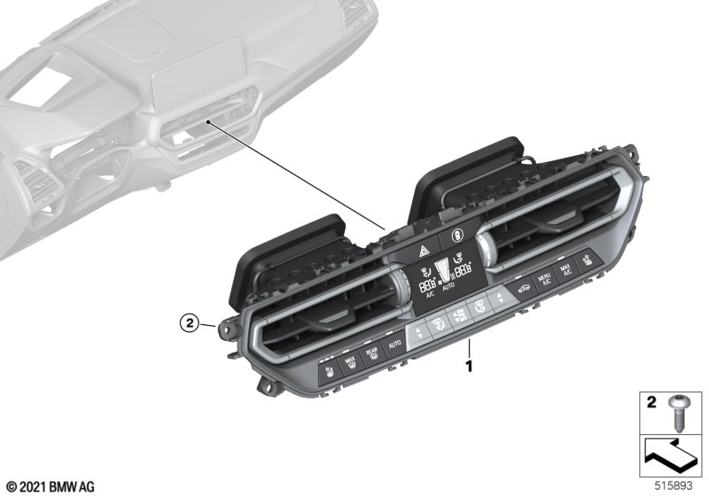 Panel obsługi automatycznej klimatyzacji  (64_2757) dla BMW X3 G01 LCI X3 20i SAV ECE