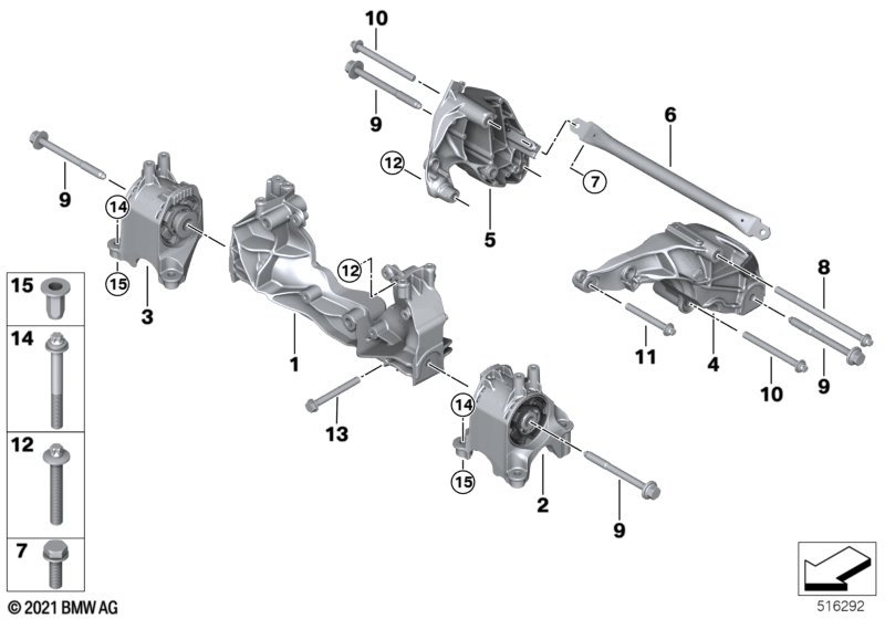 Zawieszenie silnika  (22_0453) dla BMW i4 G26 Gran Coupé i4 M50 Gra ECE