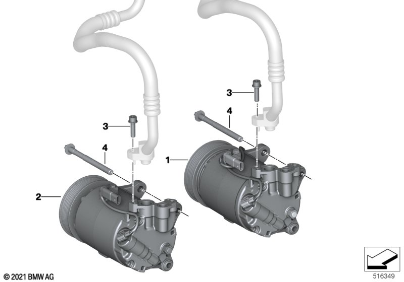 Sprężarka klimatyzacji, elementy dod.  (64_2801) dla BMW TMC Supra LCI Supra 20i Cou ECE