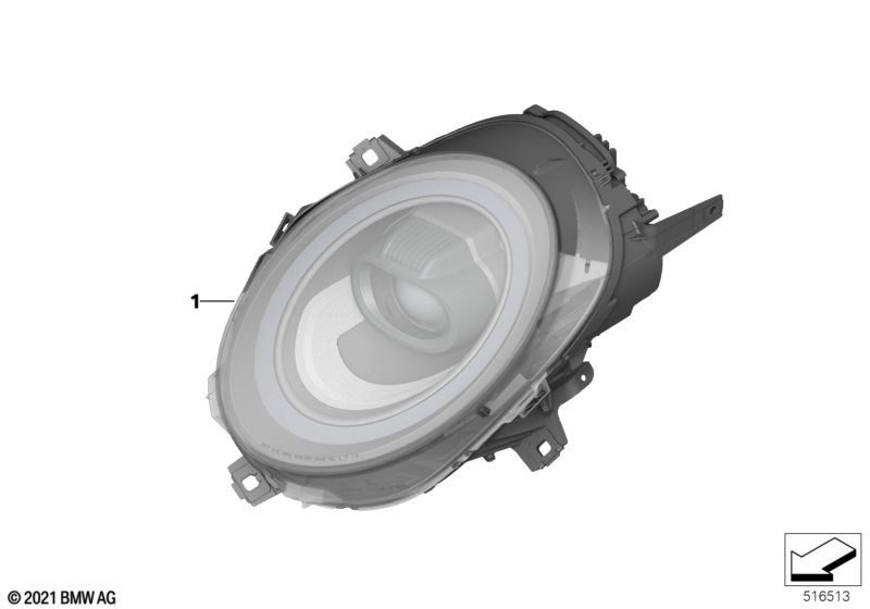 Reflektor  (63_2328) dla MINI F56 LCI Cooper 3-drzwiowy ECE