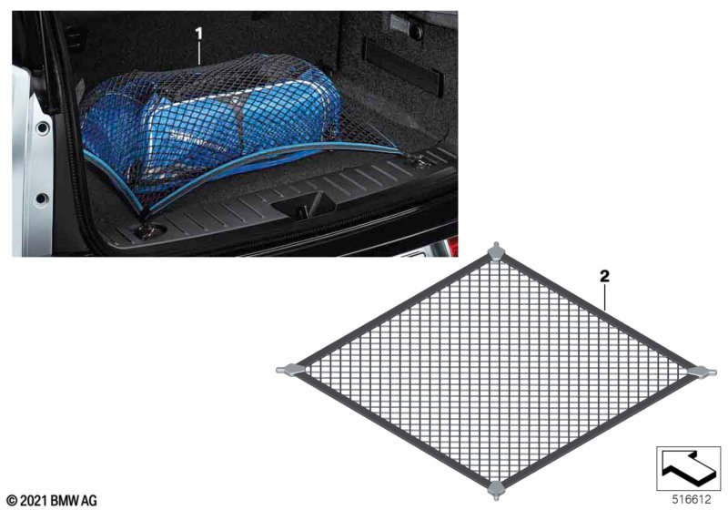 Siatka podłogi bagażnika  (03_0695) dla BMW i iX I20 iX xDrive50 SAV ECE