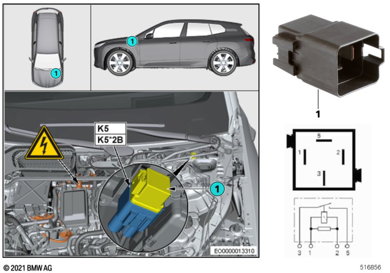 Przekaźnik wentylatora elektrycznego K5  (61_7349) dla BMW i iX I20 iX xDrive50 SAV ECE