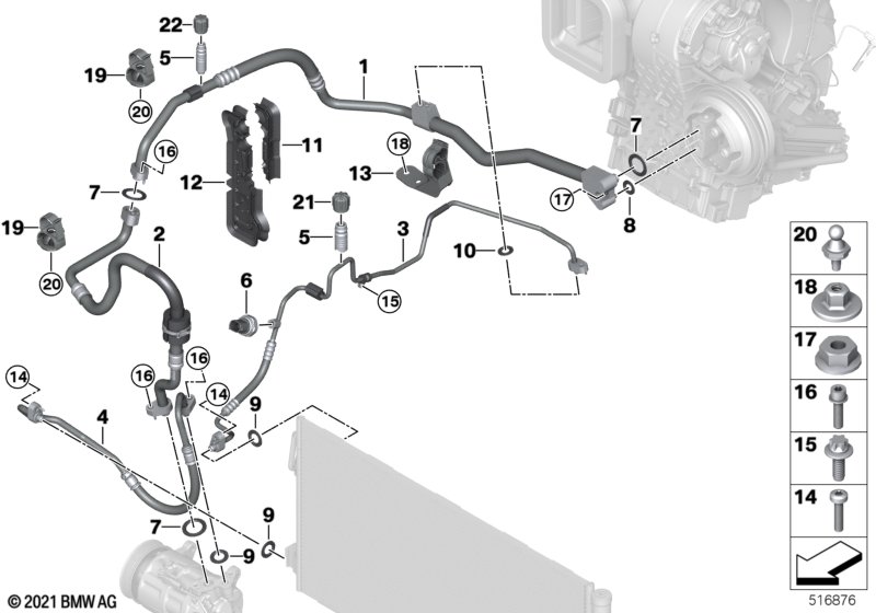 Przewody czynnika chłodniczego  (64_2802) dla BMW X1 U11 X1 18i SAV ECE
