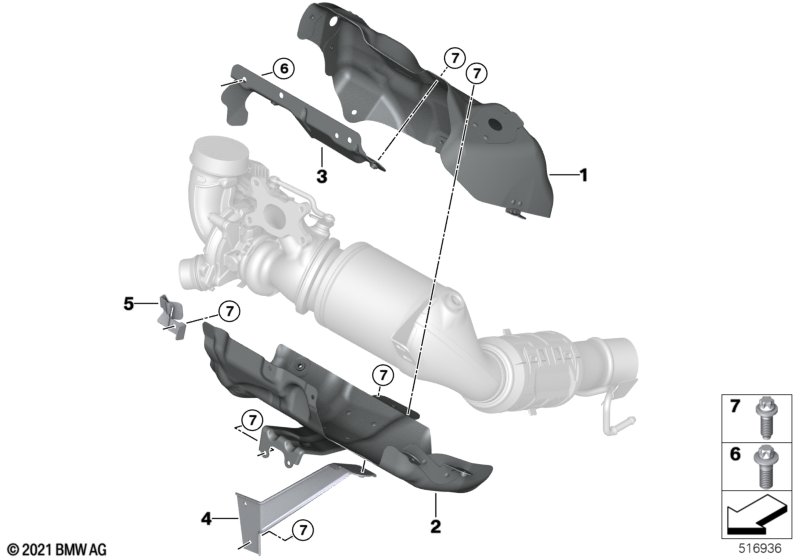 Turbosprężarka, osłona termiczna  (11_9071) dla BMW 2' U06 Active Tourer 218i Act ECE