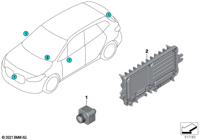Kamera Ultrasonic Automated Parking  (66_0665) dla BMW X1 U12 iX1 xDrive30L SAV ECE