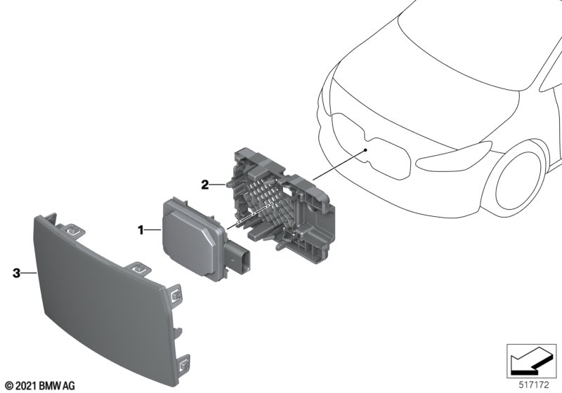 Przedni czujnik radarowy  (66_0669) dla BMW X1 U12 X1 25LiX SAV ECE