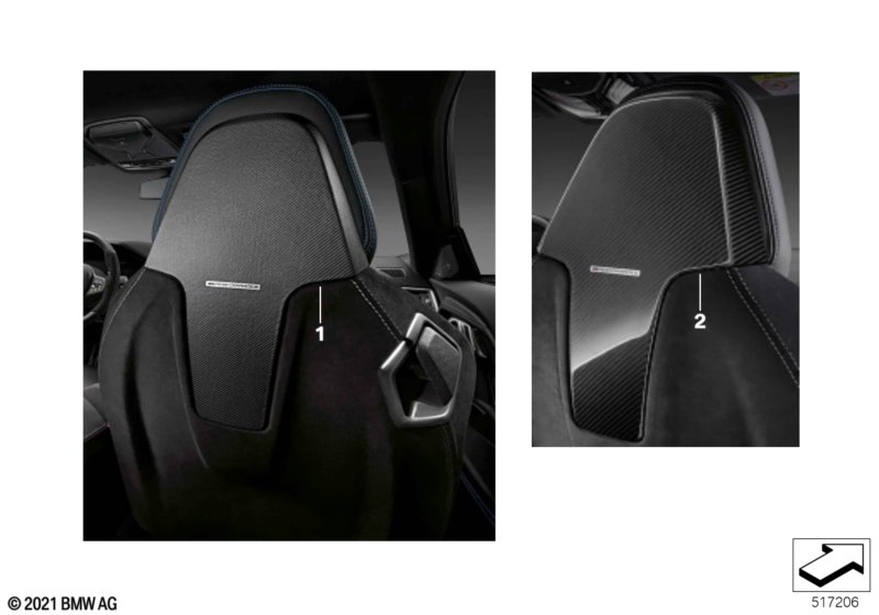 Skorupa oparcia fotela M Performance  (03_5723) dla BMW 4' G22 420i Cou ECE