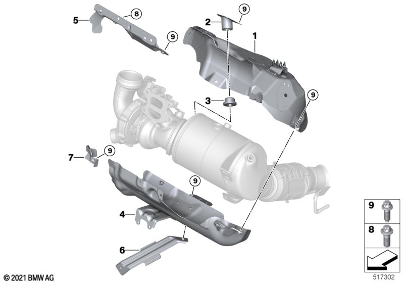 Turbosprężarka, osłona termiczna  (11_9090) dla BMW 2' U06 Active Tourer 223iX Act ECE