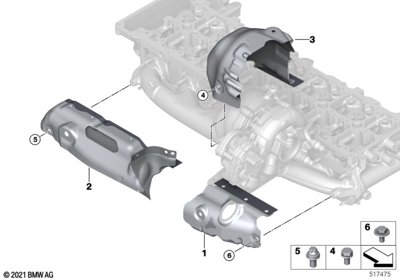 Turbosprężarka, osłona termiczna  (11_9382) dla BMW 7' G70 740dX Lim ECE