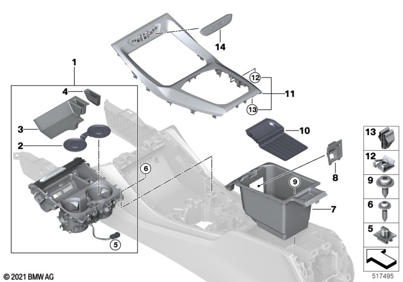 Elementy dod. konsoli środkowej  (51_Z791) dla BMW X3 G01 LCI X3 M40iX SAV ECE